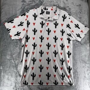 Raised by Coyotes Golf‎ Cactus White Short Sleeve Polo Shirt Extra Large L